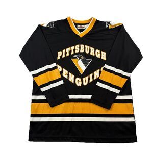 Vintage Pittsburgh Penguins Winning Goal Jersey Youth L black Long Sleeve 1990’s